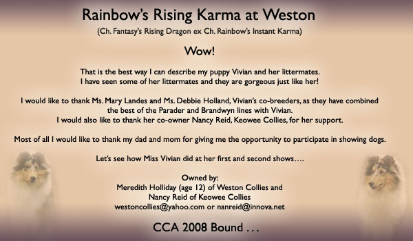 Weston/Keowee -- Rainbow's Rising Karma At Weston