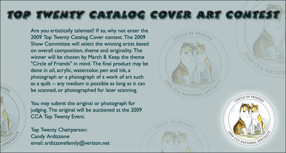 Collie Club of America 2009 Top Twenty Catalog Cover Art Contest