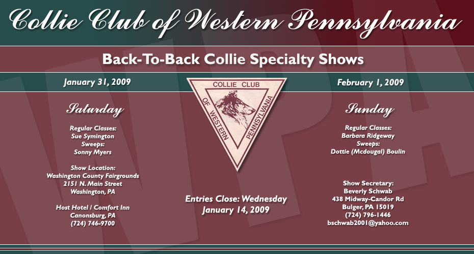 Collie Club of Western Pennsylvania -- January 31 & February 1, 2009