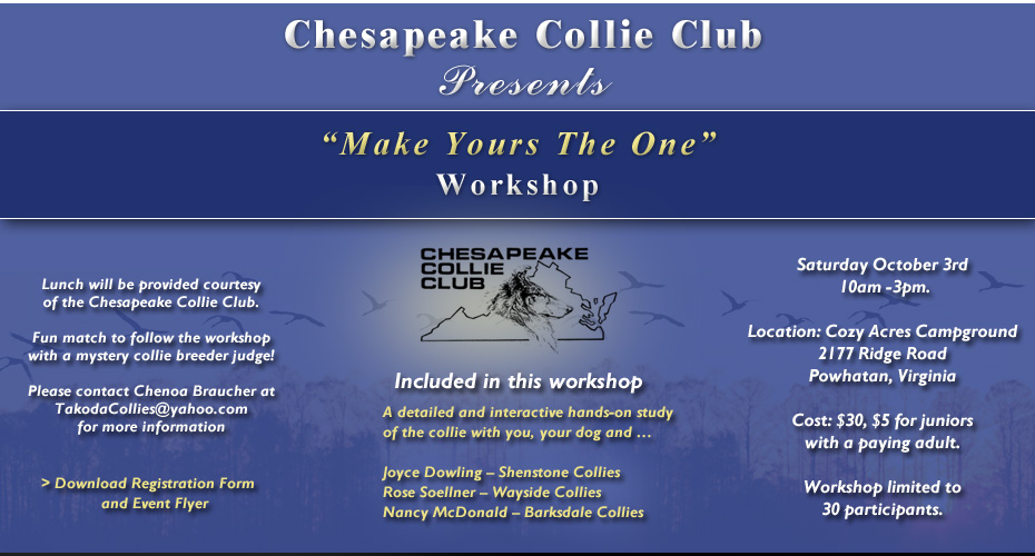 Chesapeake Collie Club presents "Make Yours The One"