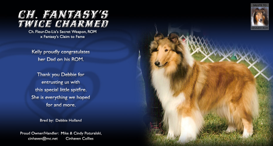 Cinhaven -- CH Fantasy's Twice Charmed