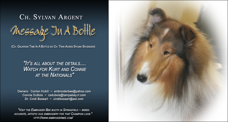 Conlon Hukill, Connie Dubois, Dr. Cindi Bossart -- CH Sylvan Argent Message In A Bottle
