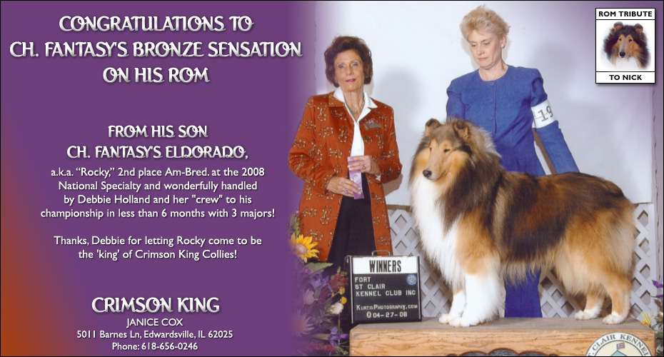 Crimson King -- CH Fantasy's Eldorado