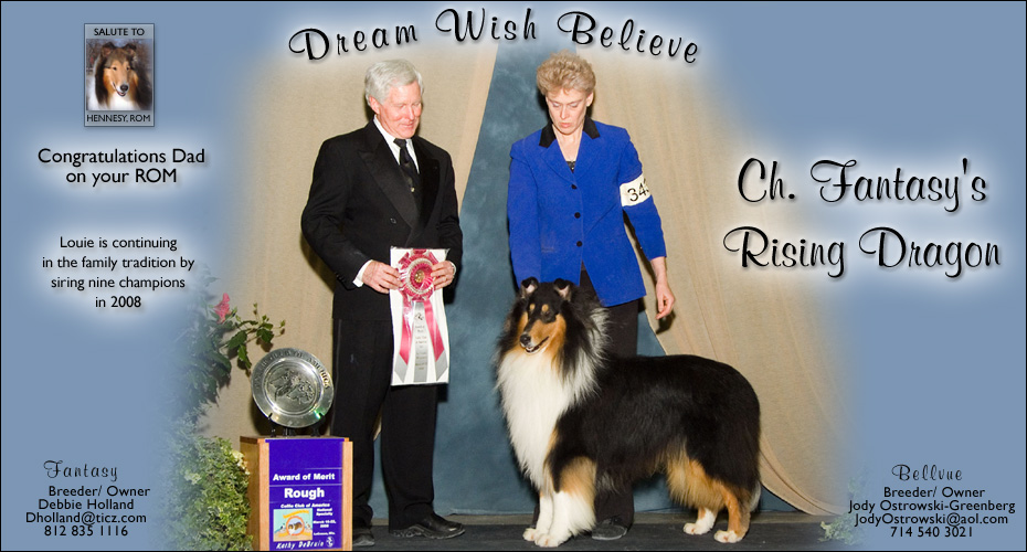 Fantasy -- Tribute to CH Fleur De Lis's Secret Weapon ROM and CH Fleur De Lis's Sugar Baby ROM