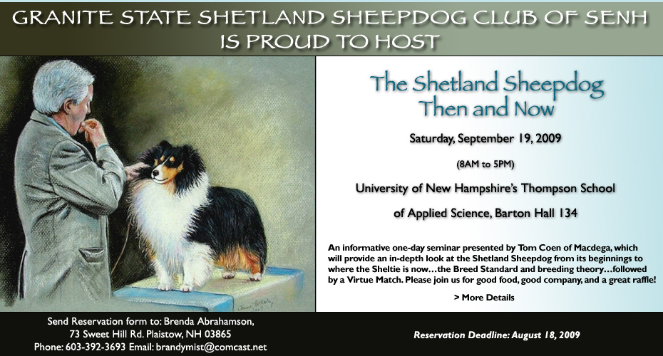 Granite SSC of SENH hosts The Shetland Sheepdog --Then and Now