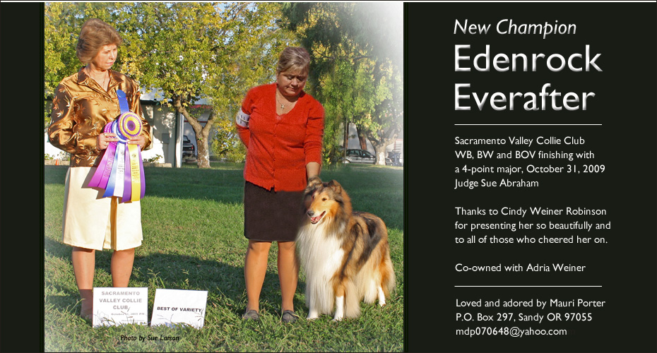 Mauri Porter -- CH Edenrock Everafter