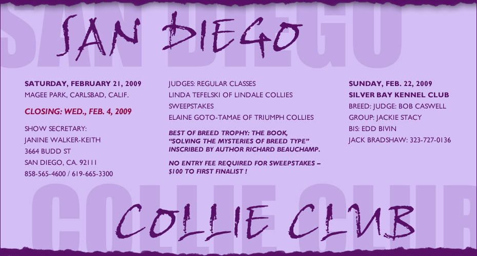San Diego Collie Club --  Saturday, February 21, 2009