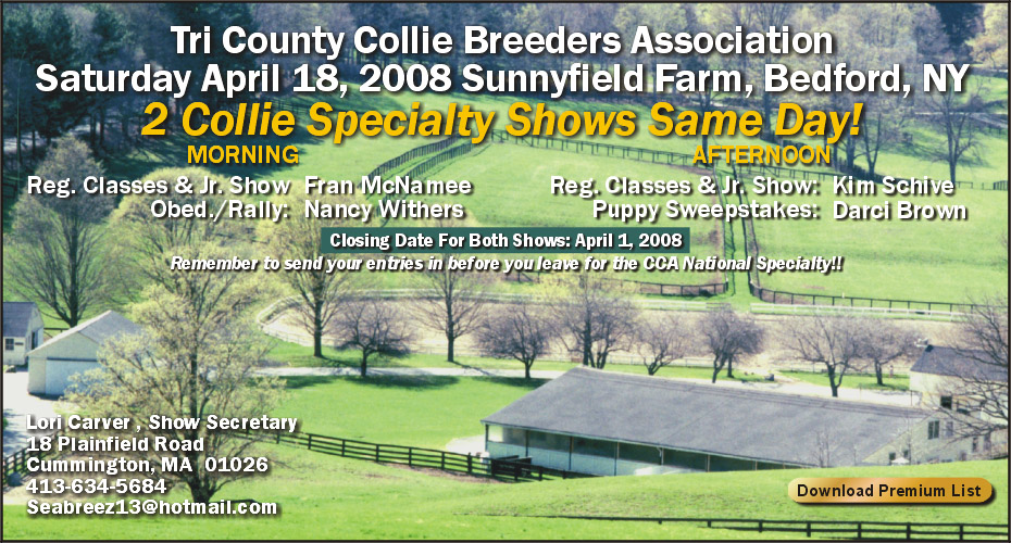 Tri County Collie Breeders Assoc. of Southeastern New York -- 2009 Specialty Shows