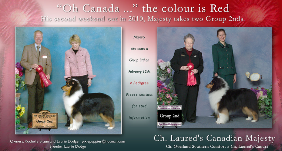 Rochelle Braun and Laurie Dodge -- CH Laured's Canadian Majesty