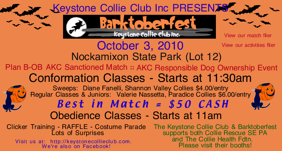 Keystone Collie Club -- 2010 Upcoming Match