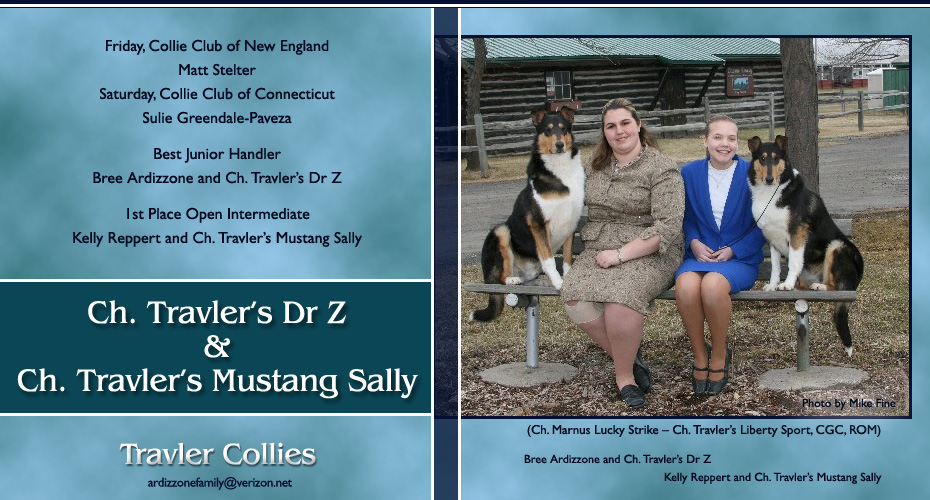 Travler Collies -- Bree Ardizzone and CH Travler's Dr Z and Kelly Reppert and CH Travler's Mustang Sally