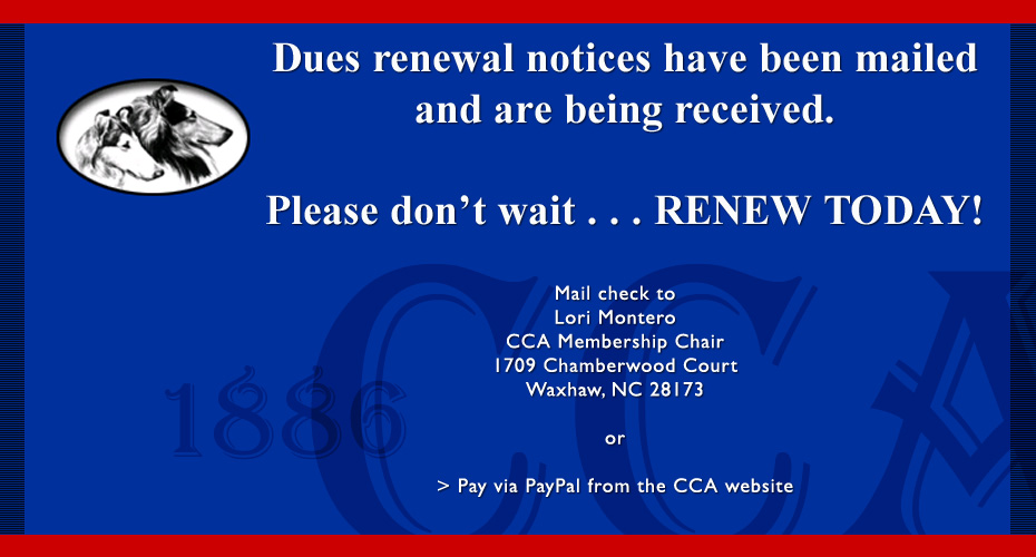 Collie Club of America Membership Dues Renewals