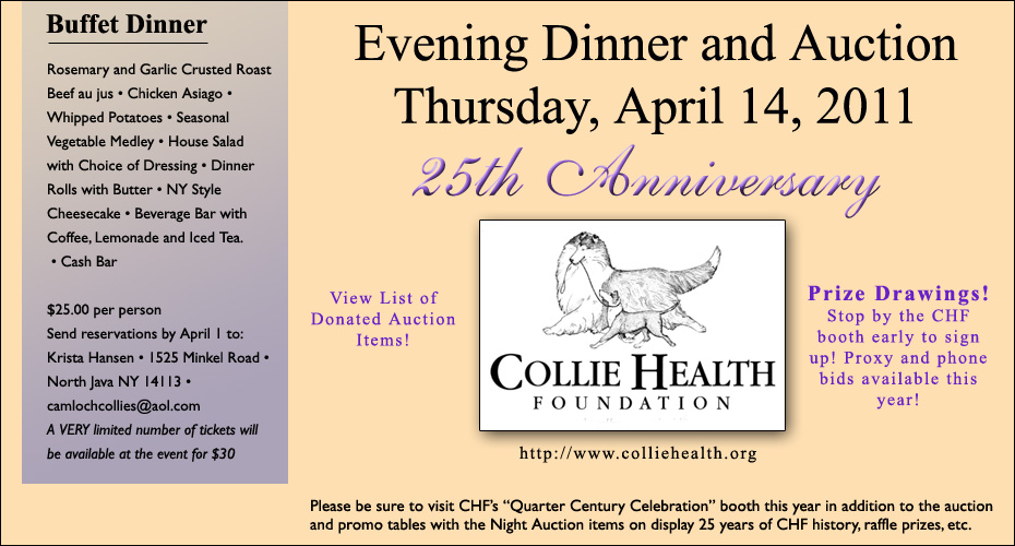 Collie Health Foundation--2011 Evening Dinner and Auction