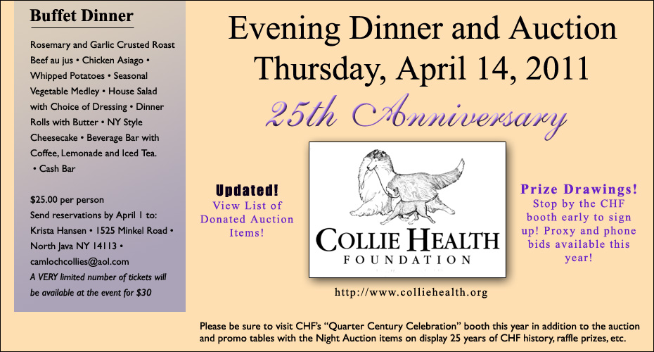 Collie Health Foundation--2011 Evening Dinner and Auction