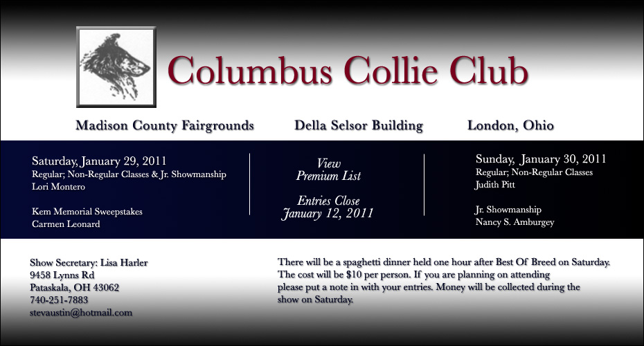Columbus Collie Club -- 2011 Specialty Shows and Kem Memorial Sweepstakes