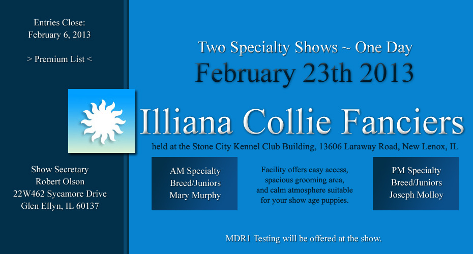 Illiana Collie Fanciers -- 2013 Specialty Shows -- February 23, 2013