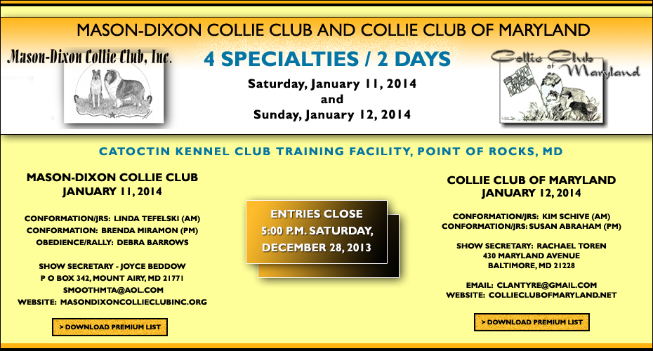 Mason-Dixon Collie Club / Collie Club Of Maryland -- 2014 Specialty Shows