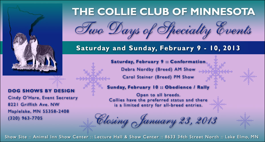 Collie Club of Minnesota -- Specialty Events, February 9 - 10, 2013