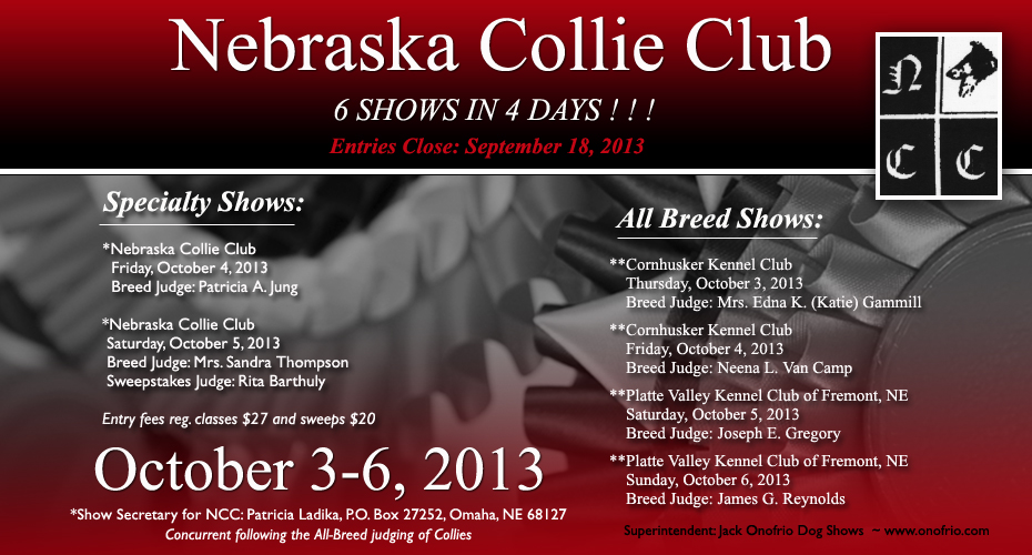 Nebraska Collie Club -- 2013 Specialty Shows