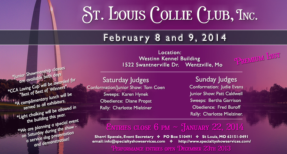 St. Louis Collie Club -- 2014 Specialty Shows