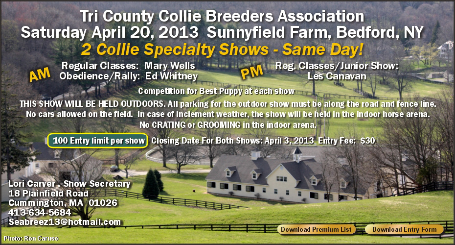 Tri County Collie Breeders Association -- 2013 Specialty Shows