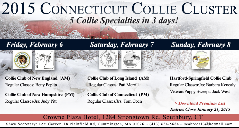 Connecticut Collie Cluster -- 2015 Specialty Shows