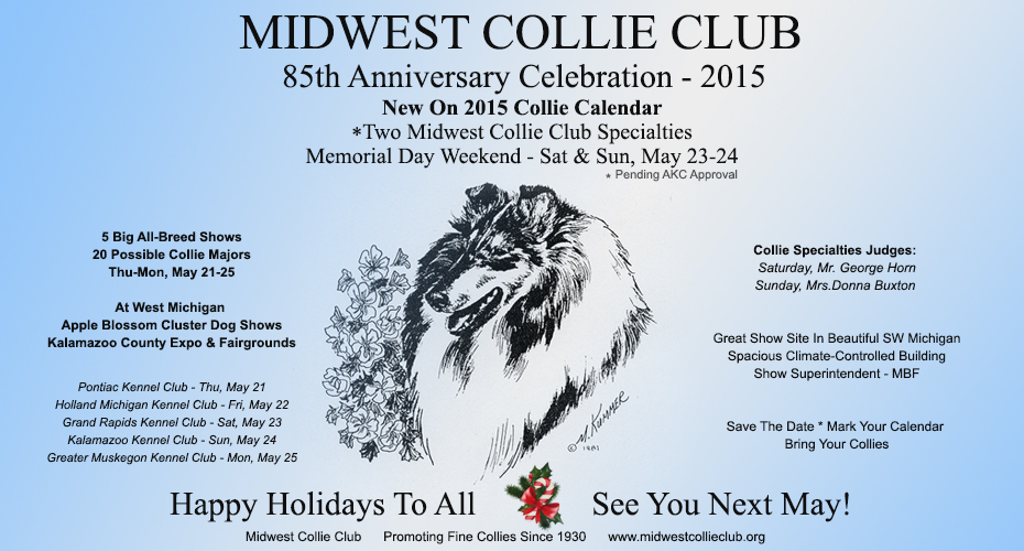 Midwest Collie Club -- 2015 Specialty Shows