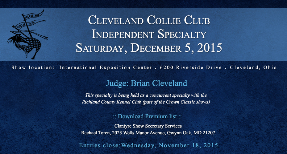 Cleveland Collie Club -- 2015 Specialty Show