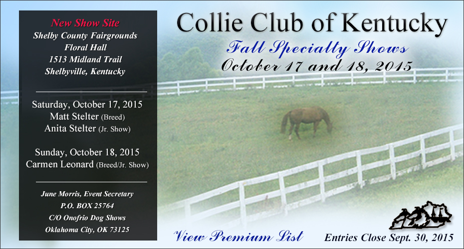 Collie Club of Kentucky -- 2015 Specialty Shows