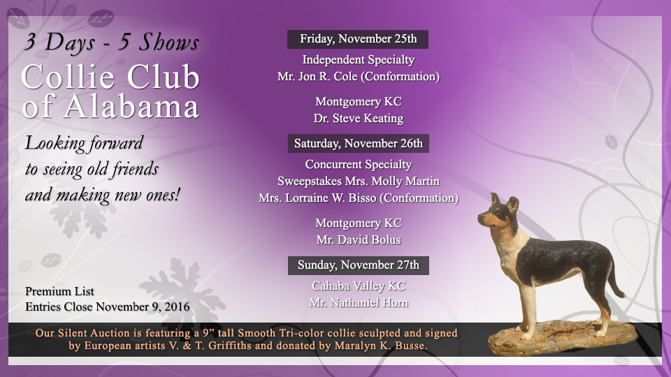 Collie Club Of Alabama -- 2016 Specialty Shows