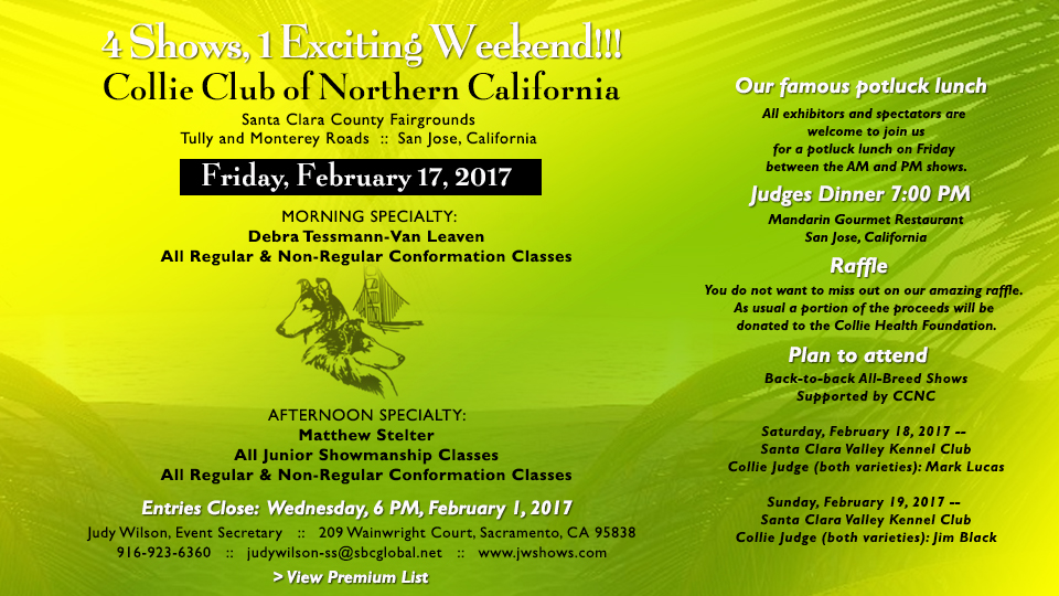 Collie Club of Northern California -- 2017 Specialty Shows
