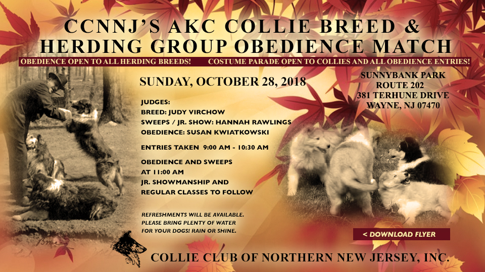 Collie Club Of Northern New Jersey -- 2018 AKC Collie Breed and Herding Group Obedience Match