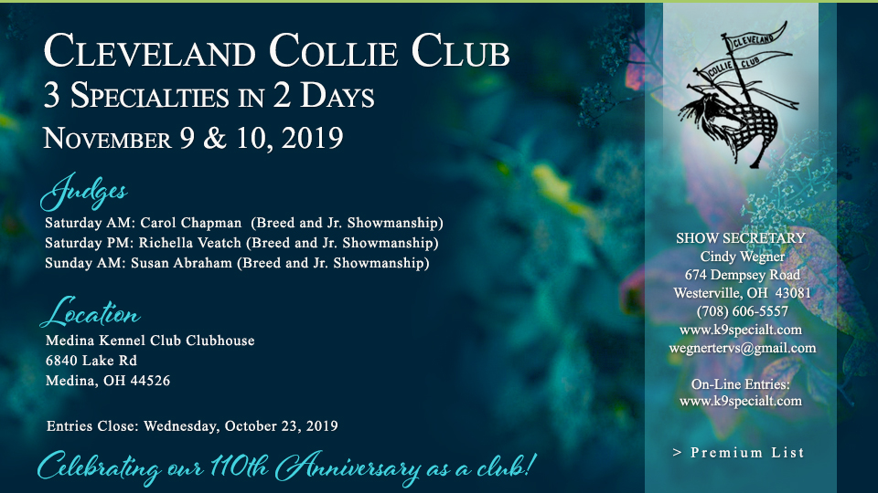 Cleveland Collie Club -- 2019 Specialty Shows