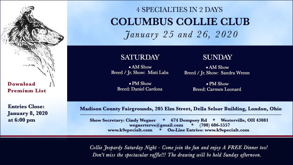 Columbus Collie Club -- 2020 Specialty Shows