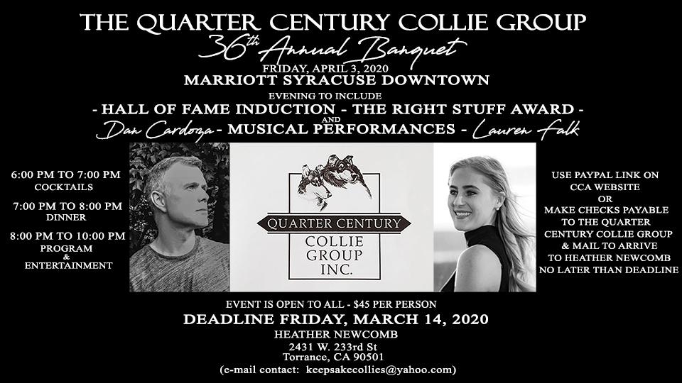 Quarter Century Collie Group -- 2020 Annual Banquet
