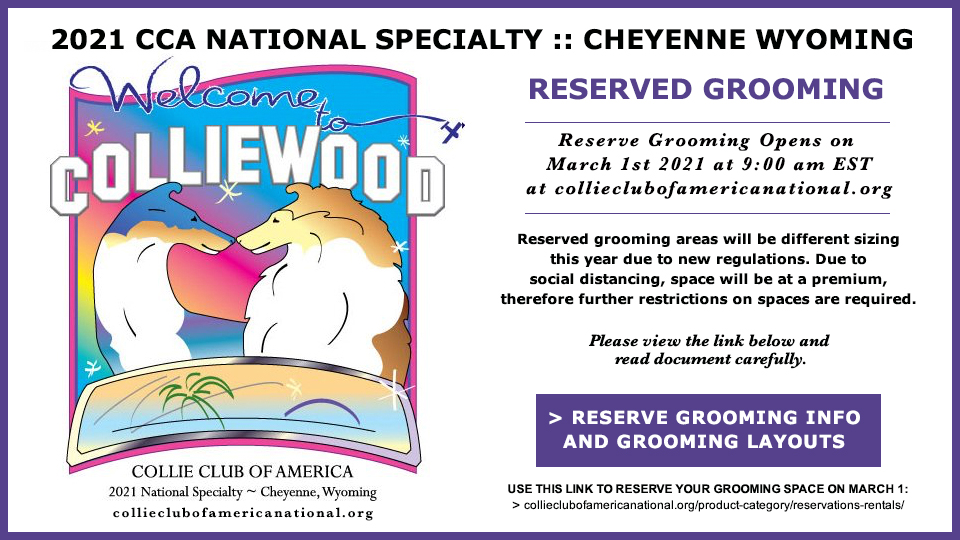 Collie Club of America National Specialty -- Grooming Reservations