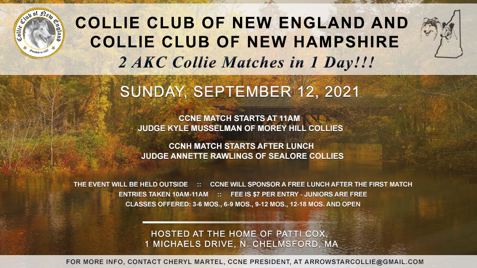 Collie Club of New England and Collie Club of New Hampshire -- 2021 Collie Specialty Match Shows