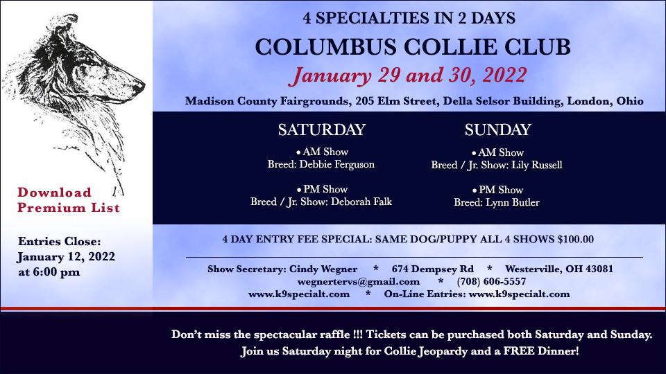Columbus Collie Club -- 2022 Specialty Shows 