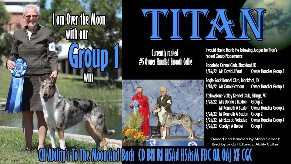 Maria Siebeck -- CH Ability's To The Moon And Back CD BN RI HSAd HSAsM FDC OA OAJ XF CGC