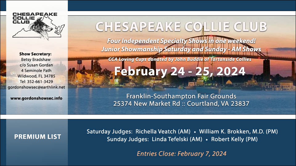Chesapeake Collie Club -- 2024 Specialty Shows